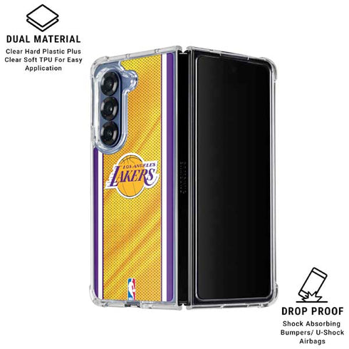 NBA Los Angeles Lakers Home Jersey Galaxy Z Fold6 Clear Case