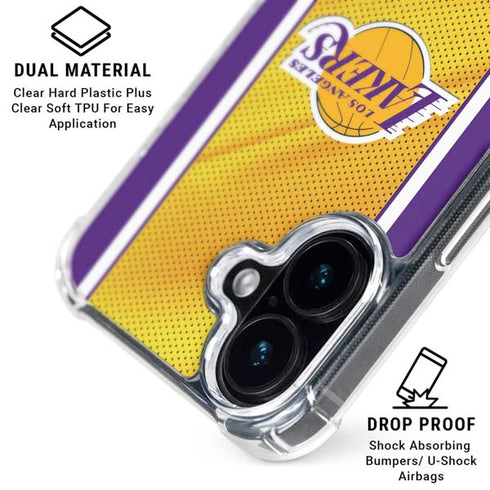 NBA Los Angeles Lakers Home Jersey iPhone 16 Clear Case