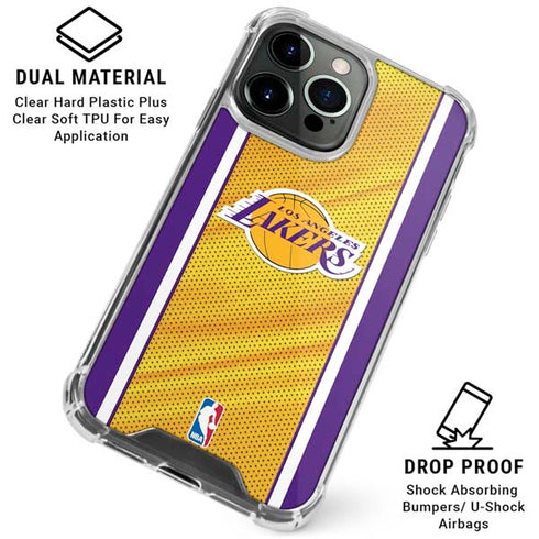 NBA Los Angeles Lakers Home Jersey iPhone 16 Pro Clear Case