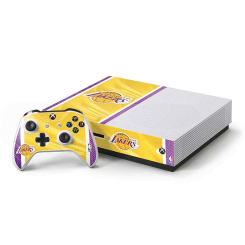 NBA Los Angeles Lakers Home Jersey Xbox One S Console and Controller Bundle Skin