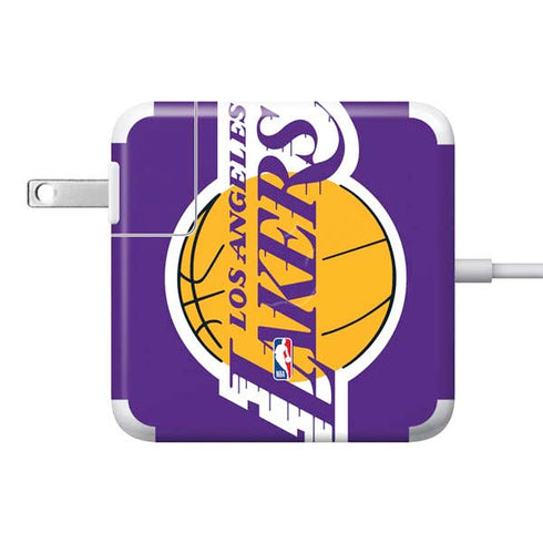 NBA Los Angeles Lakers Large Logo 85W Power Adapter (15 and 17 inch MacBook Pro Charger) Skin