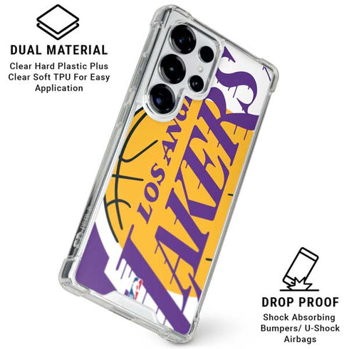 NBA Los Angeles Lakers Large Logo Galaxy S25 Ultra Clear Case
