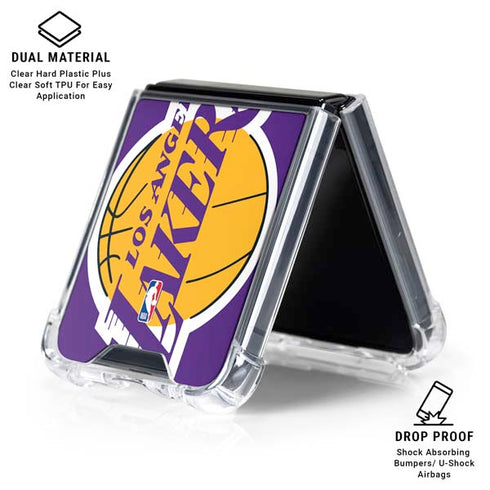 NBA Los Angeles Lakers Large Logo Galaxy Z Flip6 Clear Case