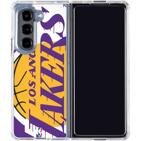 NBA Los Angeles Lakers Large Logo Galaxy Z Fold5 5G Clear Case