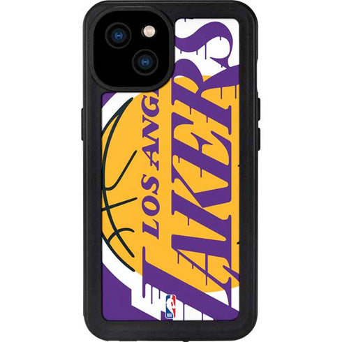 NBA Los Angeles Lakers Large Logo iPhone 15 Plus Waterproof Case