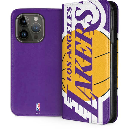 NBA Los Angeles Lakers Large Logo iPhone 15 Pro Folio Case