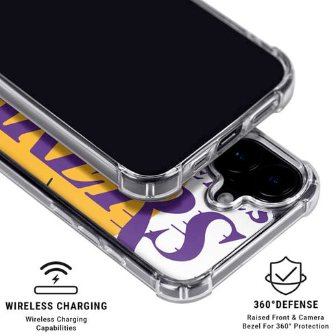 NBA Los Angeles Lakers Large Logo iPhone 16 Clear Case
