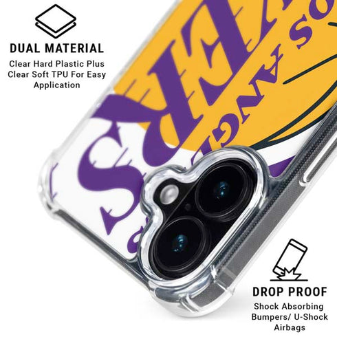 NBA Los Angeles Lakers Large Logo iPhone 16 Clear Case
