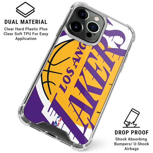 NBA Los Angeles Lakers Large Logo iPhone 16 Pro Max Clear Case