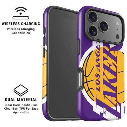 NBA Los Angeles Lakers Large Logo iPhone 17 Pro Max Magsafe Impact Case