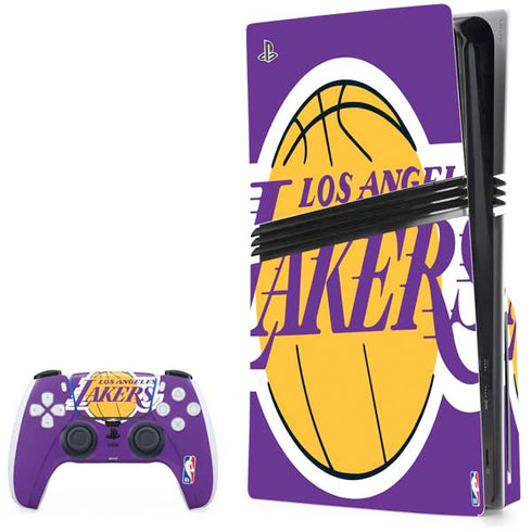 NBA Los Angeles Lakers Large Logo PS5 Pro Disk Bundle Skin