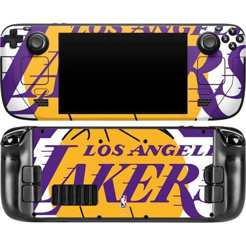 NBA Los Angeles Lakers Large Logo Steam Deck Handheld Gaming Computer OLED Skin