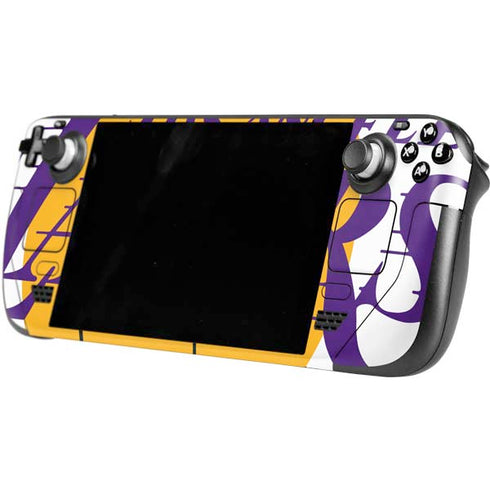 NBA Los Angeles Lakers Large Logo Steam Deck Handheld Gaming Computer OLED Skin