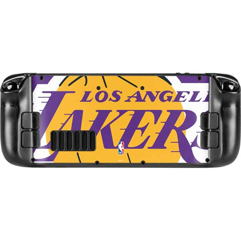 NBA Los Angeles Lakers Large Logo Steam Deck Handheld Gaming Computer OLED Skin
