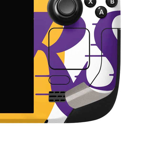 NBA Los Angeles Lakers Large Logo Steam Deck Handheld Gaming Computer OLED Skin