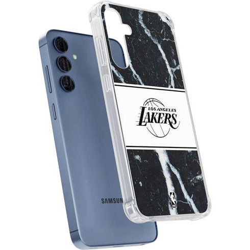 NBA Los Angeles Lakers Marble Galaxy A35 5G Clear Case