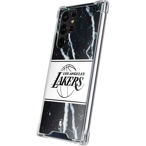 NBA Los Angeles Lakers Marble Galaxy S23 Ultra Clear Case