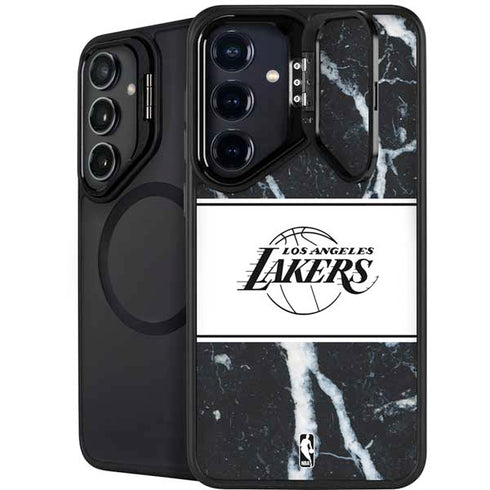NBA Los Angeles Lakers Marble Galaxy S25 Kickstand Case
