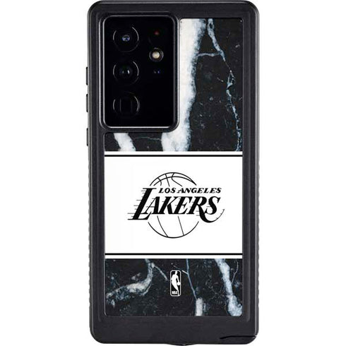 NBA Los Angeles Lakers Marble Galaxy S24 Ultra Waterproof Case