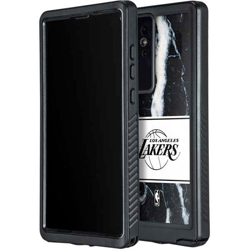 NBA Los Angeles Lakers Marble Galaxy S24 Ultra Waterproof Case