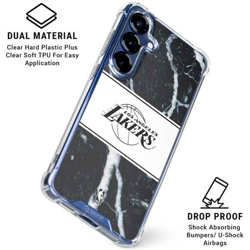 NBA Los Angeles Lakers Marble Galaxy S25 Clear Case