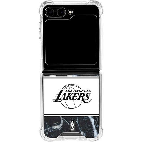 NBA Los Angeles Lakers Marble Galaxy Z Flip6 Clear Case