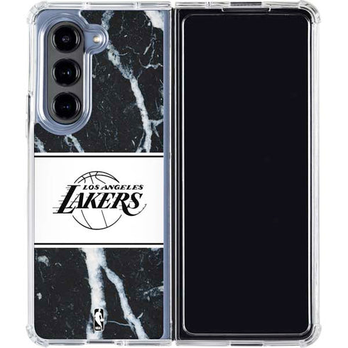 NBA Los Angeles Lakers Marble Galaxy Z Fold5 5G Clear Case