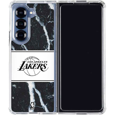 NBA Los Angeles Lakers Marble Galaxy Z Fold6 Clear Case