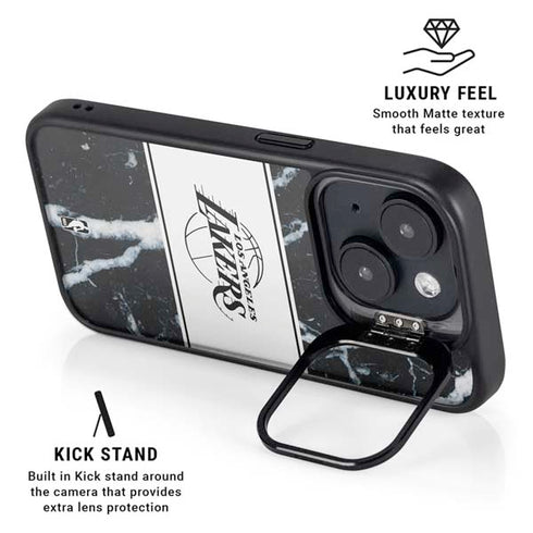NBA Los Angeles Lakers Marble iPhone 14 Plus Kickstand Case