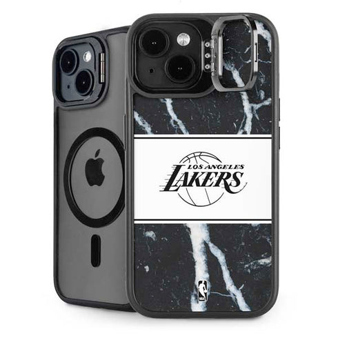 NBA Los Angeles Lakers Marble iPhone 15 Kickstand Case
