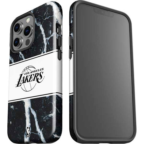 NBA Los Angeles Lakers Marble iPhone 15 Pro Impact Case