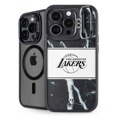 NBA Los Angeles Lakers Marble iPhone 15 Pro Kickstand Case