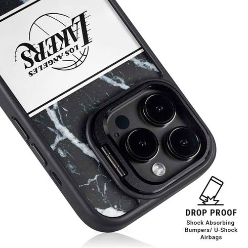 NBA Los Angeles Lakers Marble iPhone 15 Pro Kickstand Case