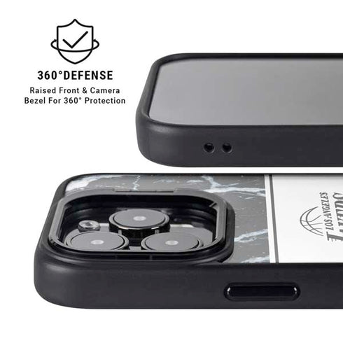 NBA Los Angeles Lakers Marble iPhone 15 Pro Max Kickstand Case