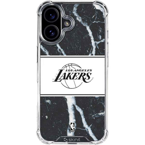 NBA Los Angeles Lakers Marble iPhone 16 Clear Case