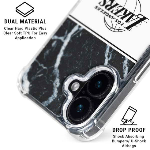 NBA Los Angeles Lakers Marble iPhone 16 Clear Case