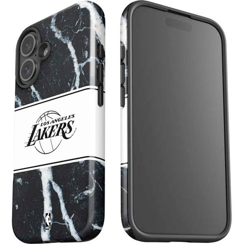 NBA Los Angeles Lakers Marble iPhone 16 Impact Case
