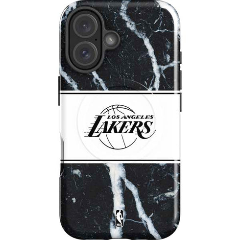 NBA Los Angeles Lakers Marble iPhone 16 Magsafe Impact Case