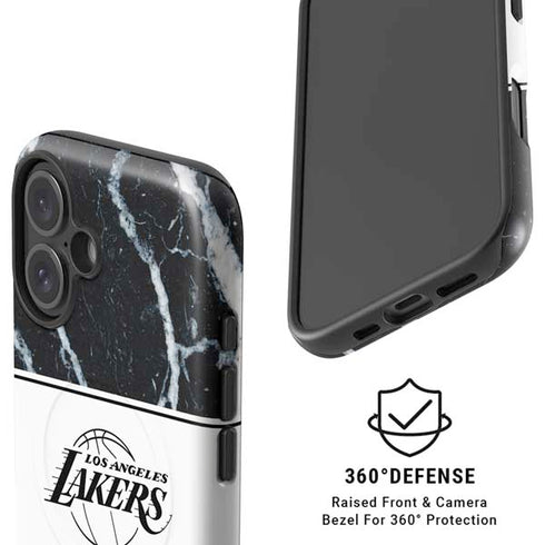 NBA Los Angeles Lakers Marble iPhone 16 Magsafe Impact Case