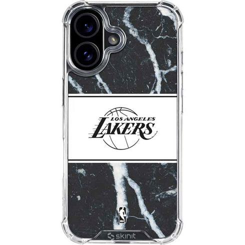 NBA Los Angeles Lakers Marble iPhone 16 Plus Clear Case