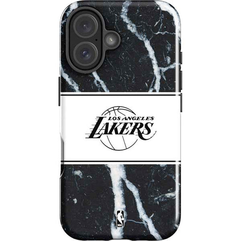 NBA Los Angeles Lakers Marble iPhone 16 Plus Impact Case
