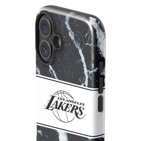 NBA Los Angeles Lakers Marble iPhone 16 Plus Impact Case
