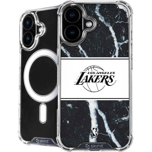 NBA Los Angeles Lakers Marble iPhone 16 Plus MagSafe Case