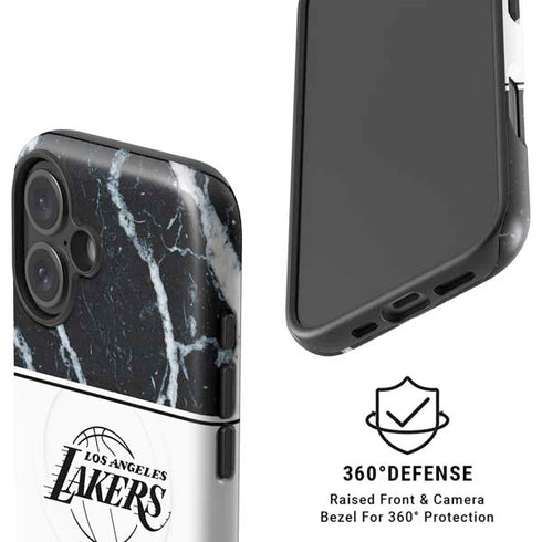 NBA Los Angeles Lakers Marble iPhone 16 Plus Magsafe Impact Case