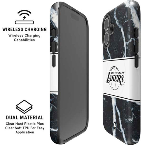 NBA Los Angeles Lakers Marble iPhone 16 Plus Magsafe Impact Case