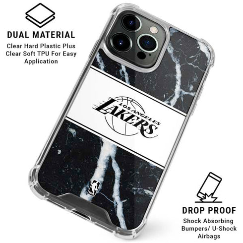 NBA Los Angeles Lakers Marble iPhone 16 Pro Clear Case