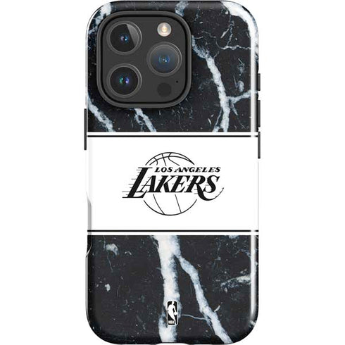 NBA Los Angeles Lakers Marble iPhone 16 Pro Max Impact Case