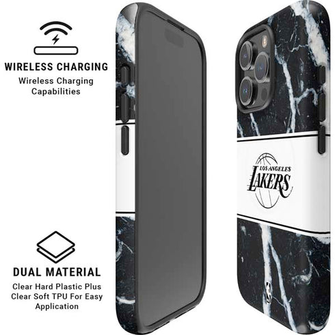 NBA Los Angeles Lakers Marble iPhone 16 Pro Max Magsafe Impact Case