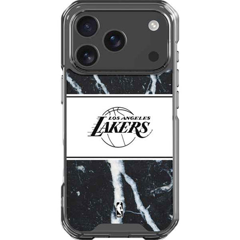NBA Los Angeles Lakers Marble iPhone 18 Pro Clear Case