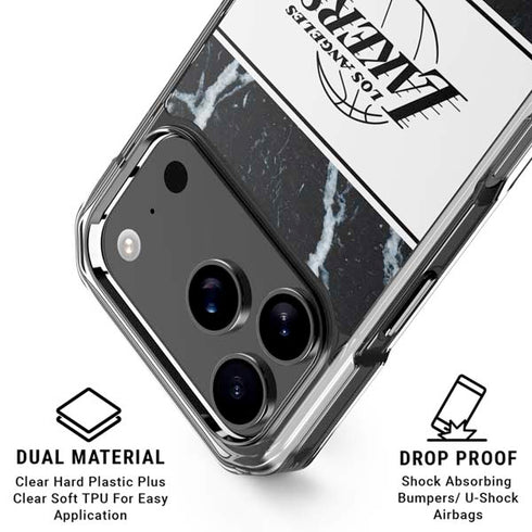NBA Los Angeles Lakers Marble iPhone 18 Pro Clear Case